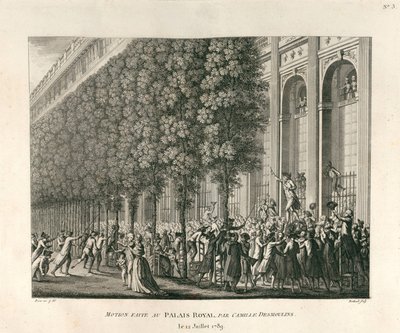 Motion faite au Palais Royal par Camille Desmoulins le 12 juillet 1789 - Berthault