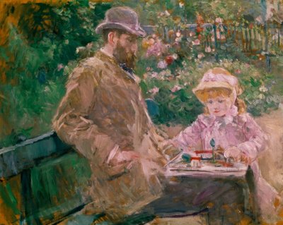 Eugène Manet et sa fille dans le jardin de Bougival - Berthe Morisot