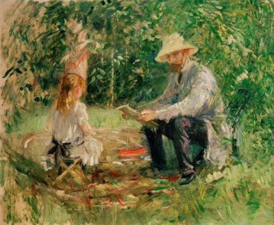 Eugène Manet et sa fille dans le jardin - Berthe Morisot