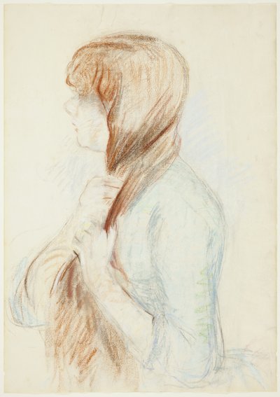 Fille tressant ses cheveux (La Natte) - Berthe Morisot