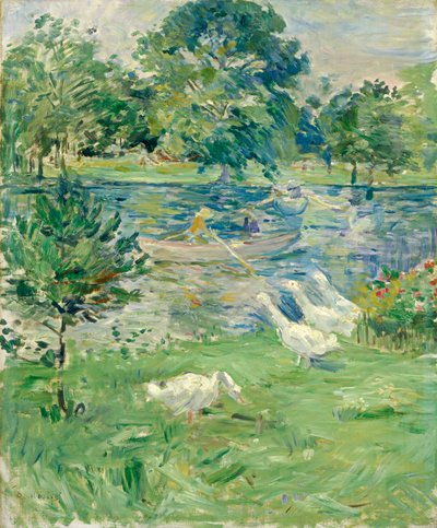 Fille dans un bateau avec des oies, 1889 - Berthe Morisot