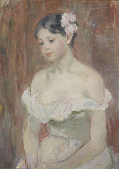 Fille avec décolleté La fleur dans les cheveux - Berthe Morisot