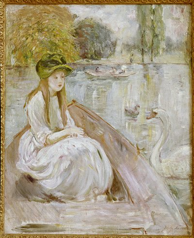 Jeanne Fourmanoir au bord du lac. Peinture de Berthe Morisot - Berthe Morisot