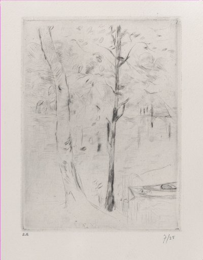 Paysage avec troncs d