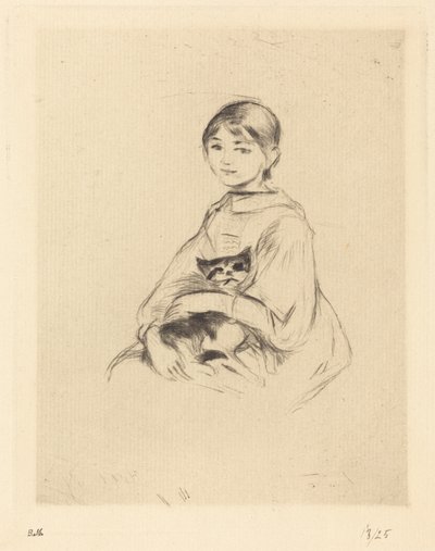 Petite fille avec chat - Berthe Morisot