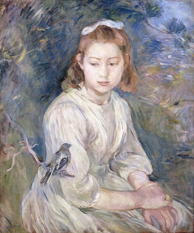 Petite fille avec un oiseau - Berthe Morisot