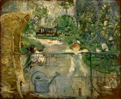Petites filles dans le jardin ou, la chaise panier, 1885 - Berthe Morisot