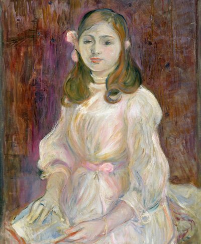 Portrait de Julie Manet (1878-1966) tenant un livre, 1889 - Berthe Morisot