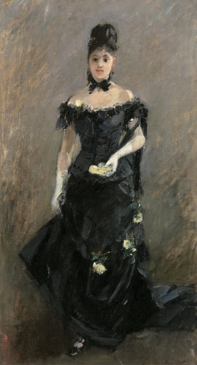 Femme en Noir ou Avant le Théâtre, 1875 - Berthe Morisot