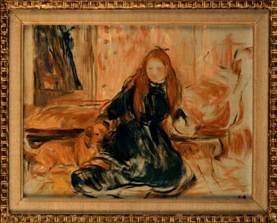 Jeune fille jouant avec un chien, 1892 - Berthe Morisot