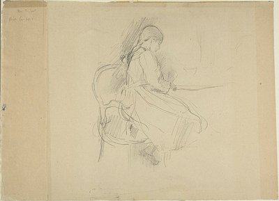 Jeune fille assise à une table - Berthe Morisot