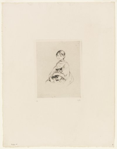 Jeune fille avec un chat - Berthe Morisot