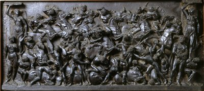 Bataille entre Romains et Barbares (bronze) - Bataille des Romains et des Barbares (Bataille des Cavaliers). Bas-relief en bronze réalisé par Bertoldo di Giovanni (1420-1491) - Bertoldo di Giovanni
