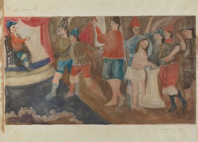 Station de la Croix n° 1 : Jésus est condamné à mort, vers 1936 - Beulah Bradleigh