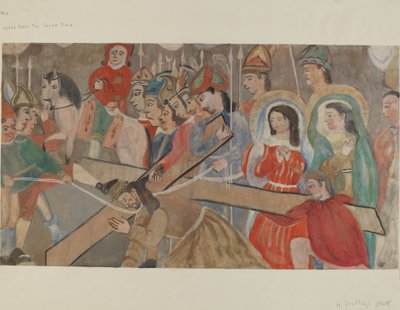 Station de la Croix No. 9: Jésus tombe pour la troisième fois, c. 1936 - Beulah Bradleigh