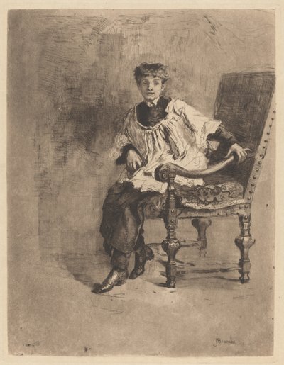 Acolyte assis, vers 1872 - Bianchi Mose