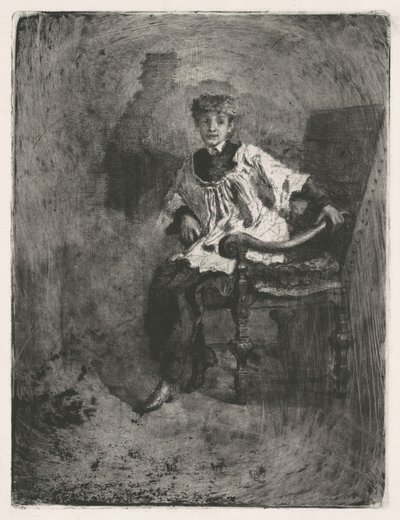 Acolyte assis, vers 1872 - Bianchi Mose