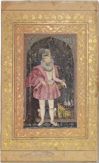 Un rare portrait moghol de Jacques I - Bichitr Bichitr