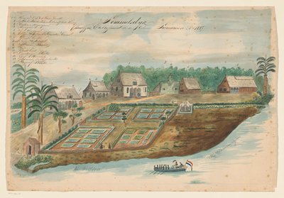Vue de Sommelsdijk au Suriname - Bienfait (signed by artist)