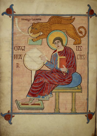 Saint Marc, des Évangiles de Lindisfarne - Bishop of Lindisfarne Eadfrith