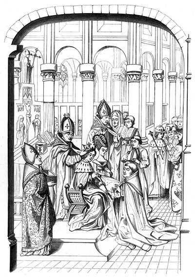 Le couronnement du roi Charles V de France 1337-1380, XIVe siècle 1849 - Bisson and Cottard