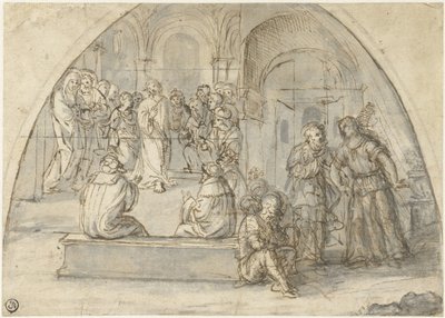 Le Christ de douze ans dans le Temple et la Libération de Pierre - Boccaccio Boccaccino (attributed to)