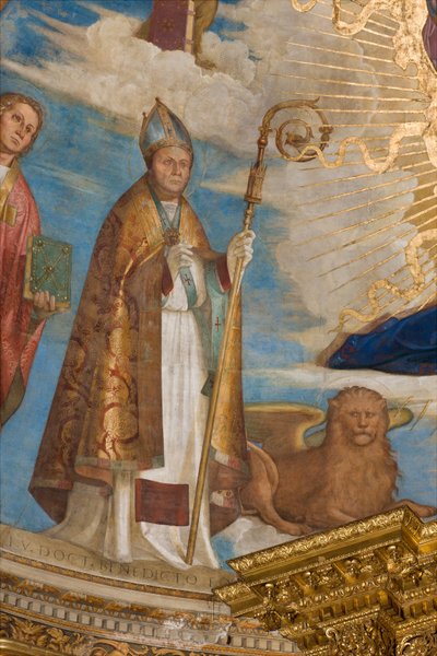 Abside, Catino Abside, Boccaccio Boccaccino, Pantocrator parmi les Saints Marcellin, Imerio, Omobono, Pierre Exorciste, (détail) Saint Imerio - Boccaccio Boccaccino