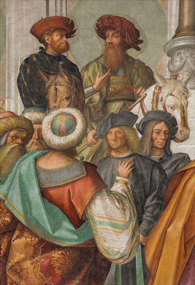 Nef centrale, Deuxième travée nord, Mariage de la Vierge, Boccaccio Boccaccino 1514-15, (détail) - Boccaccio Boccaccino
