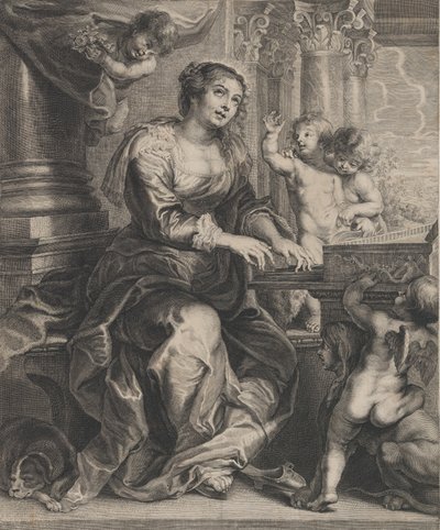 Sainte Cécile jouant de l