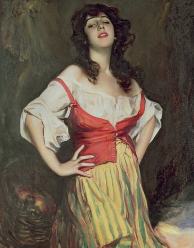 Fille avec un panier - Boleslaw Szankowski