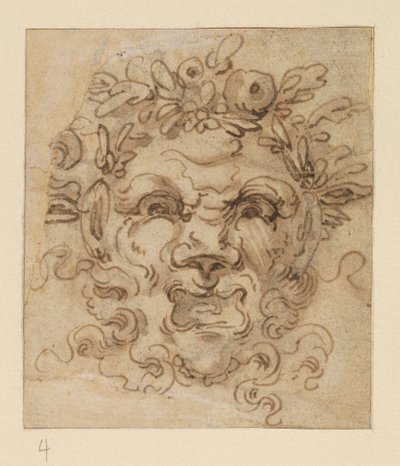 Masque grotesque, XVIIe siècle - Bolognese School