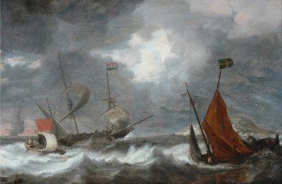 Tempête en mer avec des voiliers - Bonaventura I Peeters
