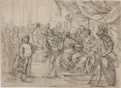 Moïse enfant piétinant la couronne du Pharaon - Bonaventura Lamberti