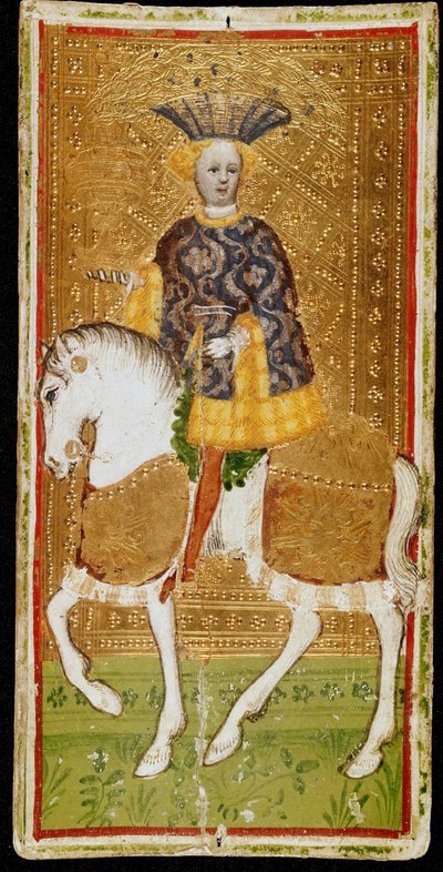 Chevalier de Coupes. Carte de tarot, 1441-1444 - Bonifacio Bembo