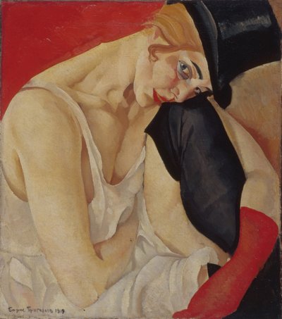 Dame au chapeau haut de forme, 1919 - Boris Dmitrievich Grigoriev