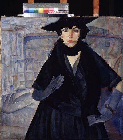 Une femme en noir - Boris Dmitrievich Grigoriev