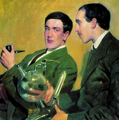 Les physiciens Piotr Kapitsa et Nikolay Semyonov - Boris Mikhailovich Kustodiev