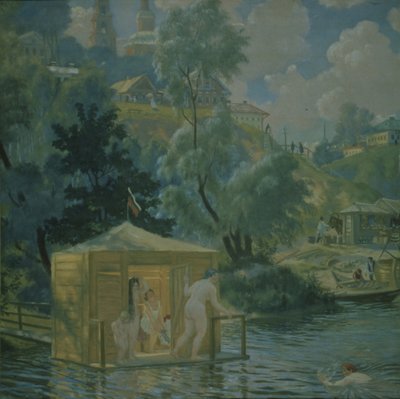 Baigneurs, 1921 - Boris Mikhailovich Kustodiev