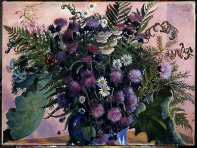 Bouquet de fleurs finlandaises - Boris Mikhailovich Kustodiev