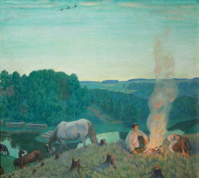 Feu de camp - Boris Mikhailovich Kustodiev