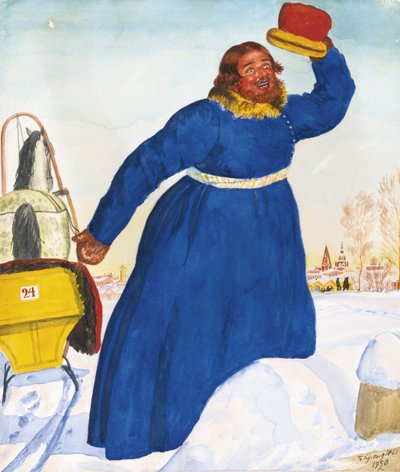 Cochér, 1920 - Boris Mikhailovich Kustodiev