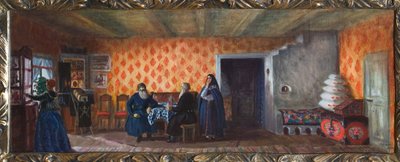 Décor préparatoire pour la pièce de théâtre La mort de Pasukhin - Boris Mikhailovich Kustodiev