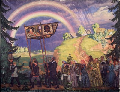 Procession de Pâques, 1915 - Boris Mikhailovich Kustodiev
