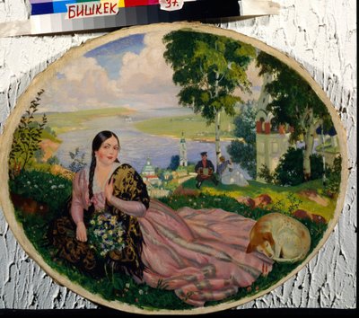 Jeune femme sur la Volga - Boris Mikhailovich Kustodiev
