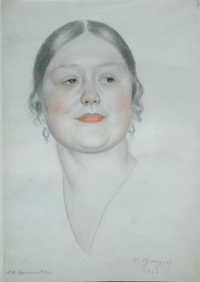 Portrait de Maria Dmitrievna Chostakovitch, 1923 - Boris Mikhailovich Kustodiev