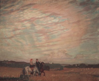 Autoportrait avec la femme à cheval, 1915 - Boris Mikhailovich Kustodiev