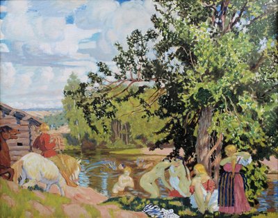 Le Bain, 1910 - Boris Mikhailovich Kustodiev