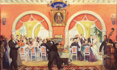 Le festin de mariage, 1917 - Boris Mikhailovich Kustodiev