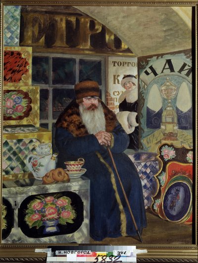 Un marchand de coffrets peints - Boris Mikhailovich Kustodiev