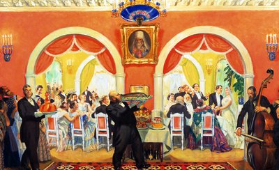 Festin de mariage - Boris Mikhailovich Kustodiev